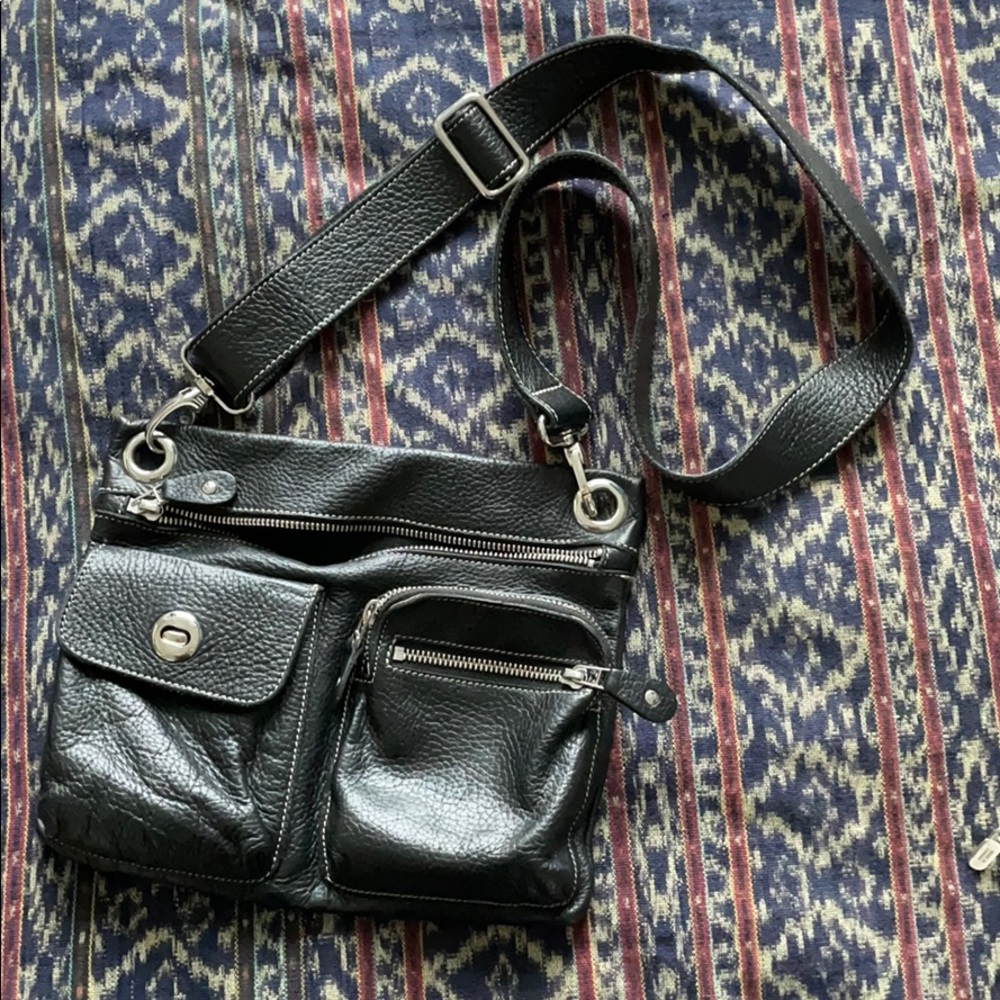 Roots Village bag - black with silver hardware